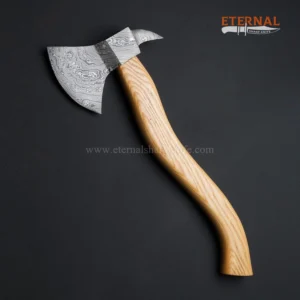 Ash Wood Damascus Viking Axe - Image 4