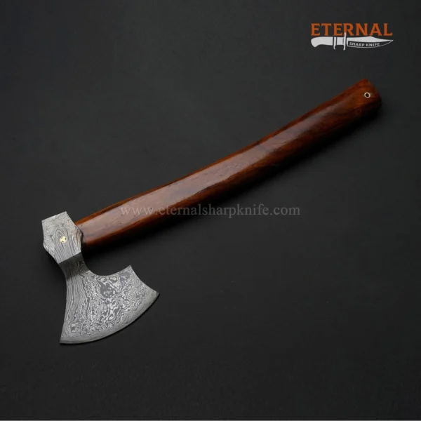 Damascus Axe With Wood Handle