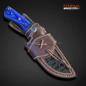 Blue Sheep Horn Damascus Bull Knife - Image 4