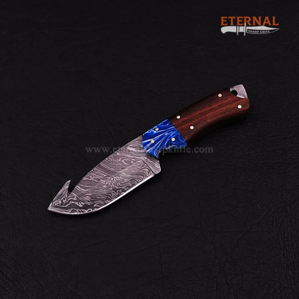 Damascus Guthook Skinner Knife