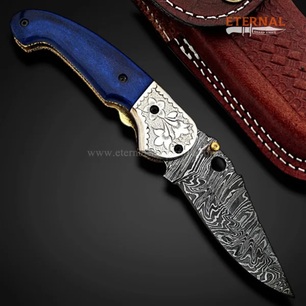 Handmade Damascus Pocket Knife