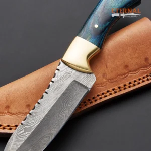 Blue Damascus Skinner Knife - Image 3